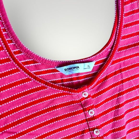 ๐ข5/$25 Sonoma Striped Pink/Red Tank Top - Picture 4 of 10